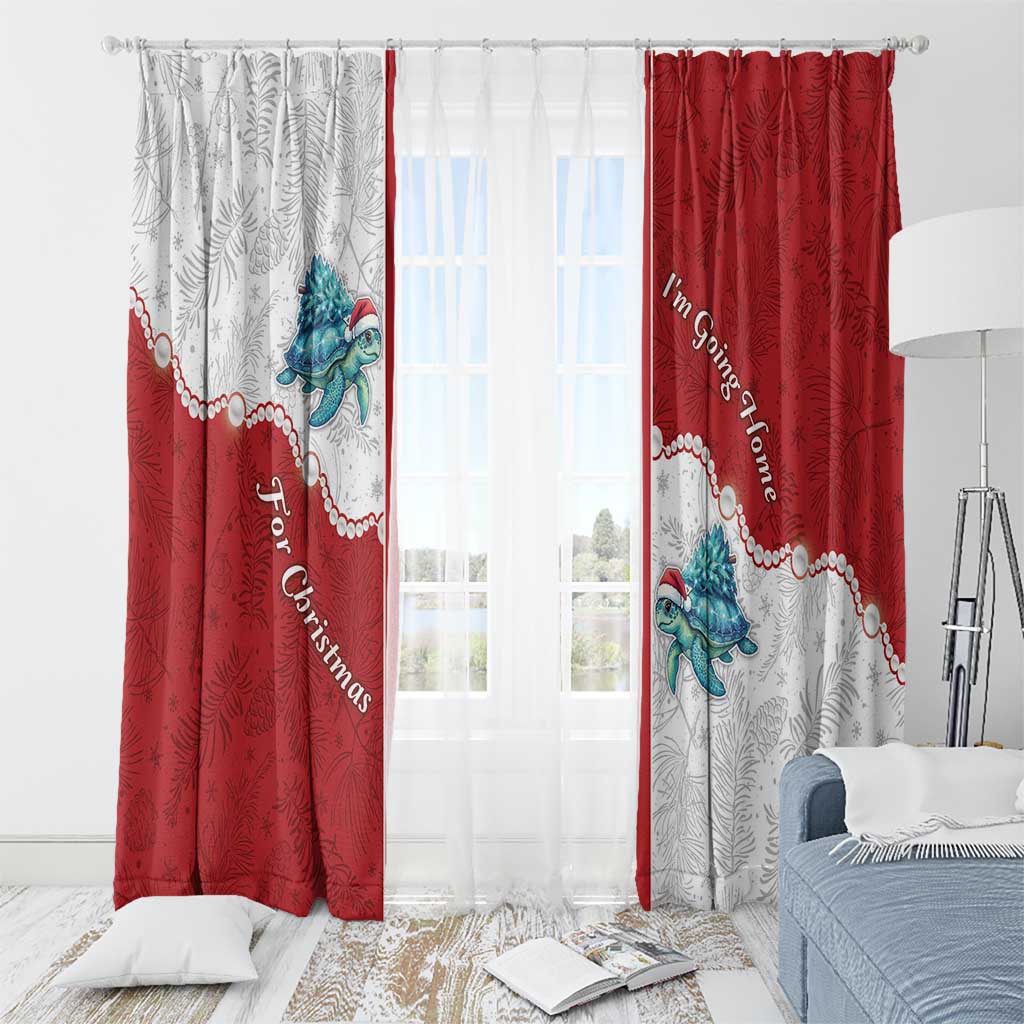 Western Yoke Window Curtain Turtle Going Home For Christmas - Wonder Print Shop