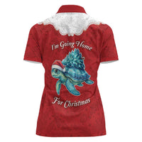 Western Yoke Women Polo Shirt Turtle Going Home For Christmas - Wonder Print Shop