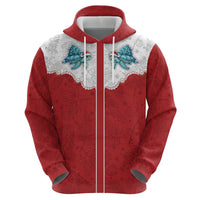 Western Yoke Zip Hoodie Turtle Going Home For Christmas - Wonder Print Shop