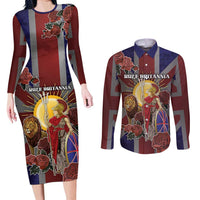 British Empire Couples Matching Long Sleeve Bodycon Dress and Long Sleeve Button Shirt Rule Britannia - Wonder Print Shop