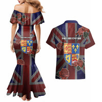 British Empire Couples Matching Mermaid Dress and Hawaiian Shirt Rule Britannia - Wonder Print Shop