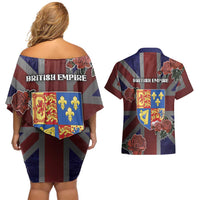 British Empire Couples Matching Off Shoulder Short Dress and Hawaiian Shirt Rule Britannia - Wonder Print Shop
