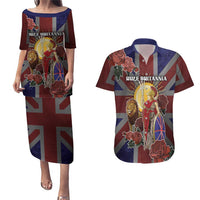 British Empire Couples Matching Puletasi and Hawaiian Shirt Rule Britannia - Wonder Print Shop
