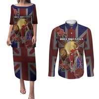 British Empire Couples Matching Puletasi and Long Sleeve Button Shirt Rule Britannia - Wonder Print Shop