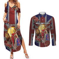 British Empire Couples Matching Summer Maxi Dress and Long Sleeve Button Shirt Rule Britannia - Wonder Print Shop