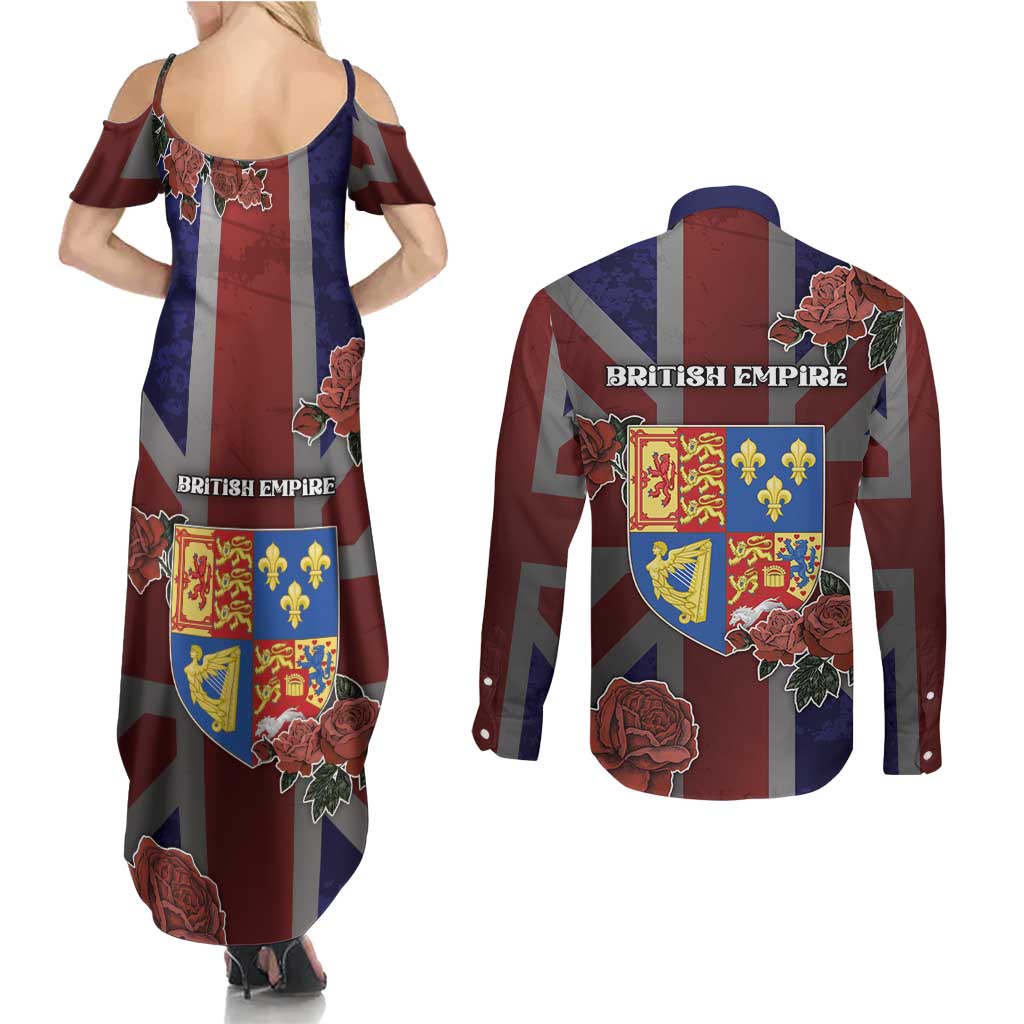 British Empire Couples Matching Summer Maxi Dress and Long Sleeve Button Shirt Rule Britannia - Wonder Print Shop