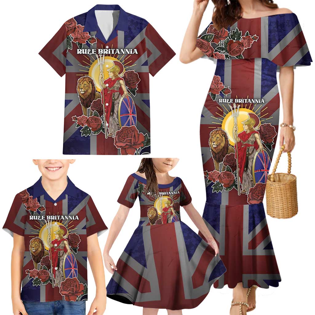 British Empire Family Matching Mermaid Dress and Hawaiian Shirt Rule Britannia - Wonder Print Shop