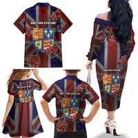 British Empire Family Matching Off The Shoulder Long Sleeve Dress and Hawaiian Shirt Rule Britannia - Wonder Print Shop