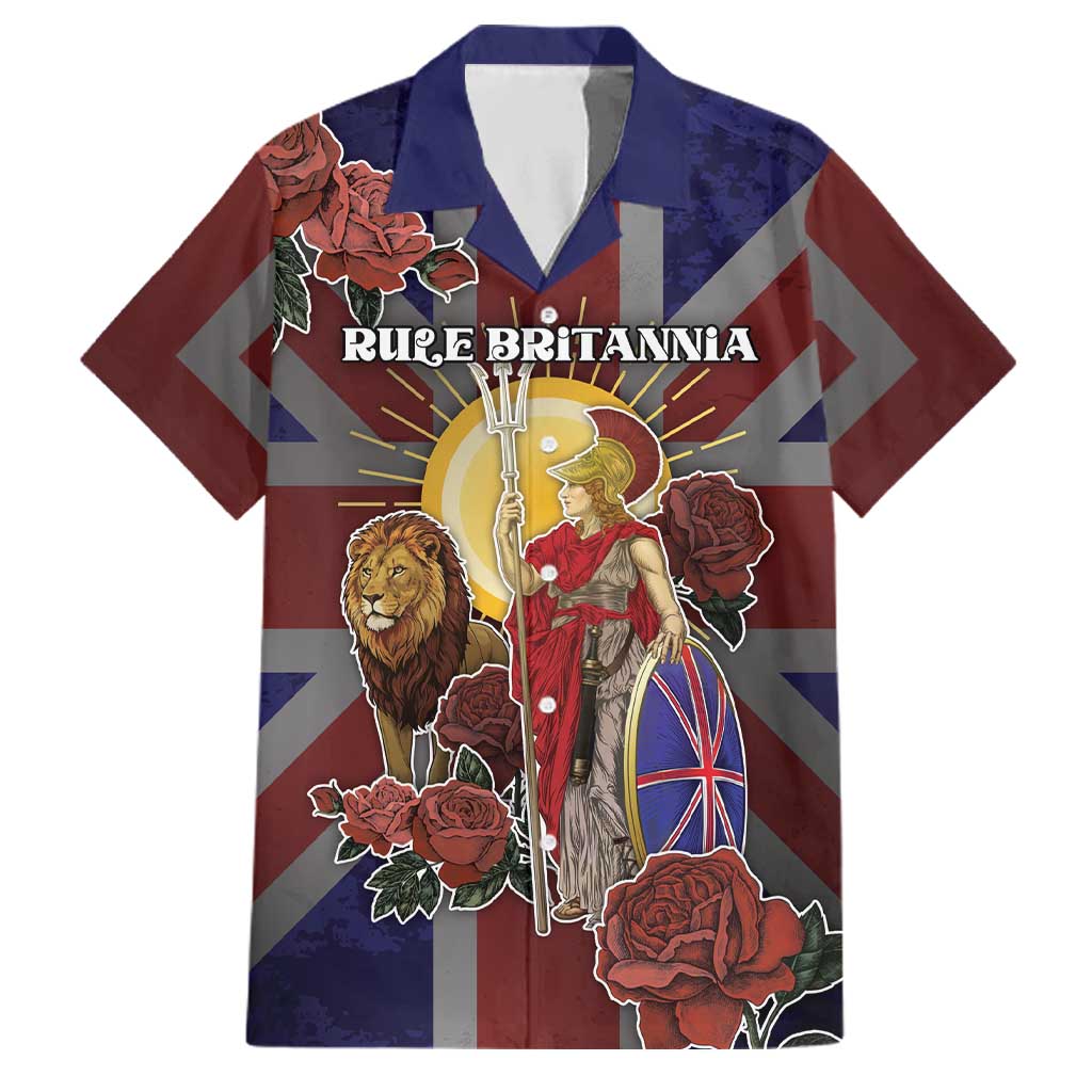 British Empire Family Matching Off The Shoulder Long Sleeve Dress and Hawaiian Shirt Rule Britannia - Wonder Print Shop