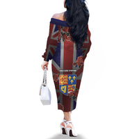British Empire Family Matching Off The Shoulder Long Sleeve Dress and Hawaiian Shirt Rule Britannia - Wonder Print Shop