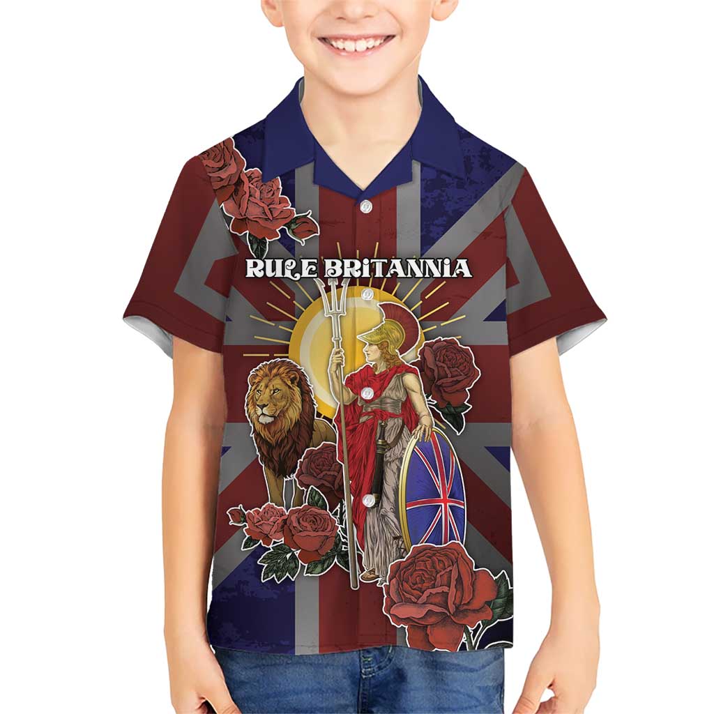 British Empire Family Matching Off The Shoulder Long Sleeve Dress and Hawaiian Shirt Rule Britannia - Wonder Print Shop