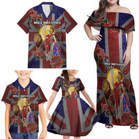 British Empire Family Matching Off Shoulder Maxi Dress and Hawaiian Shirt Rule Britannia - Wonder Print Shop