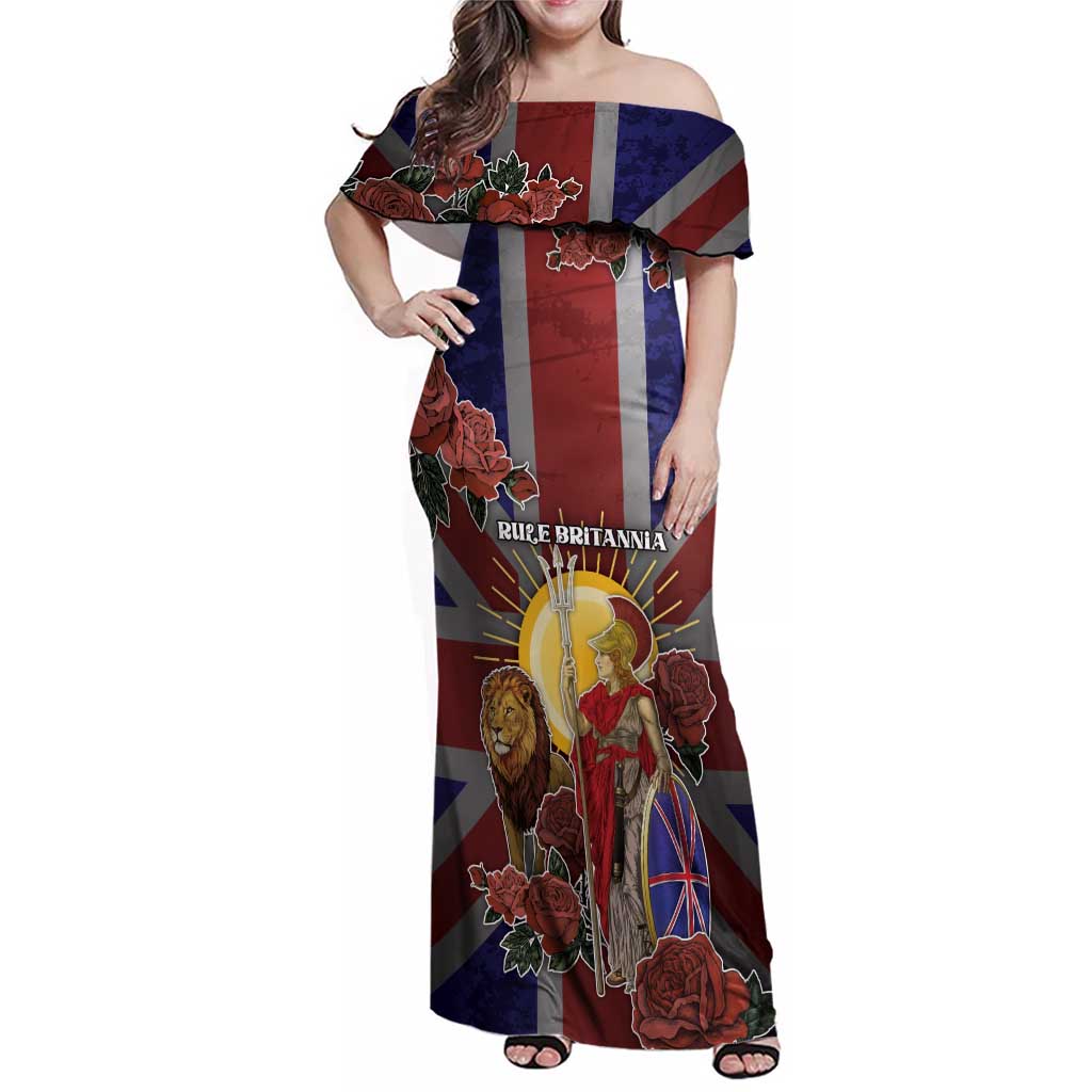 British Empire Family Matching Off Shoulder Maxi Dress and Hawaiian Shirt Rule Britannia - Wonder Print Shop
