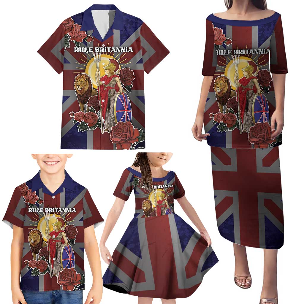 British Empire Family Matching Puletasi and Hawaiian Shirt Rule Britannia - Wonder Print Shop