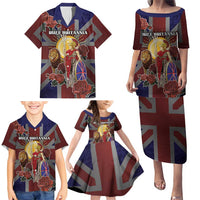 British Empire Family Matching Puletasi and Hawaiian Shirt Rule Britannia - Wonder Print Shop
