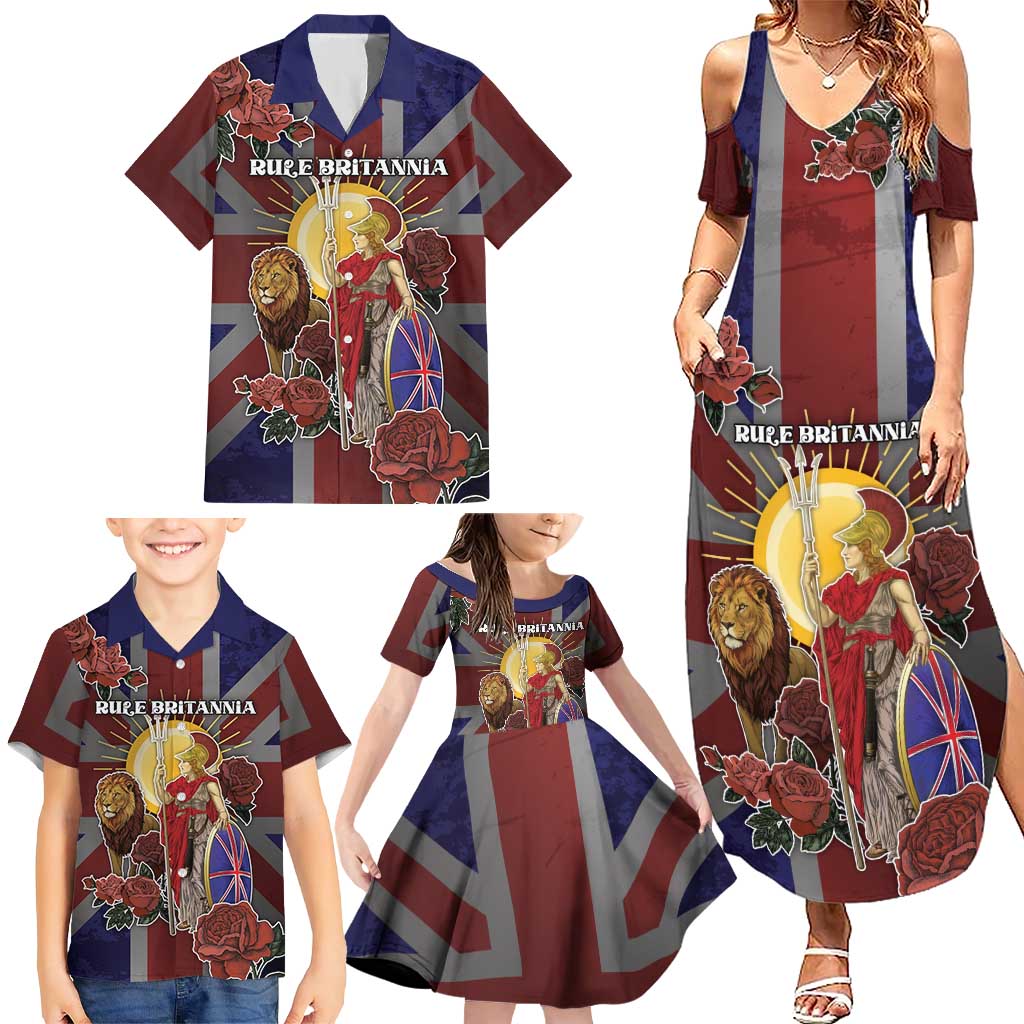 British Empire Family Matching Summer Maxi Dress and Hawaiian Shirt Rule Britannia - Wonder Print Shop