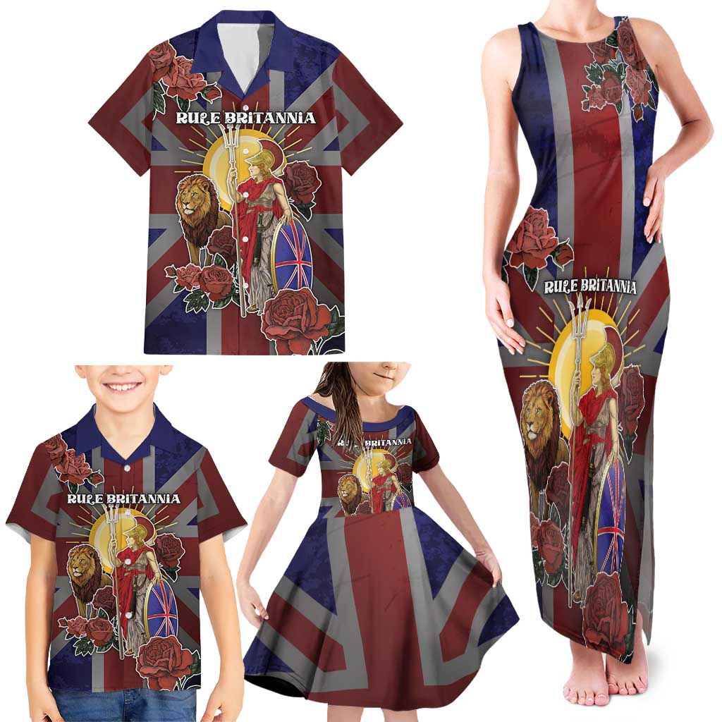 British Empire Family Matching Tank Maxi Dress and Hawaiian Shirt Rule Britannia - Wonder Print Shop