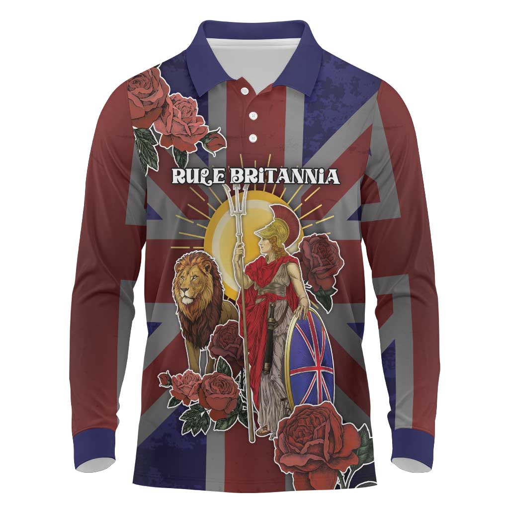 British Empire Long Sleeve Polo Shirt Rule Britannia - Wonder Print Shop