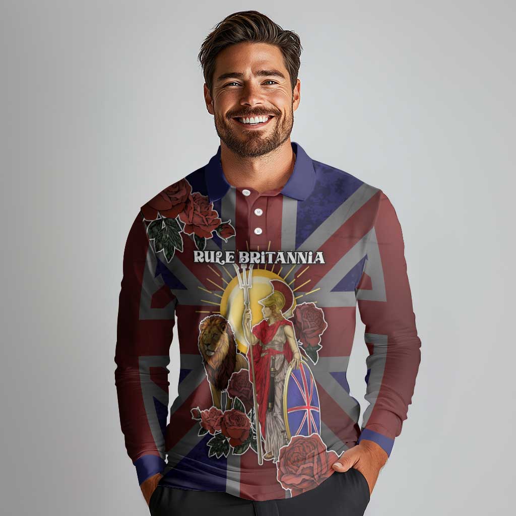 British Empire Long Sleeve Polo Shirt Rule Britannia - Wonder Print Shop