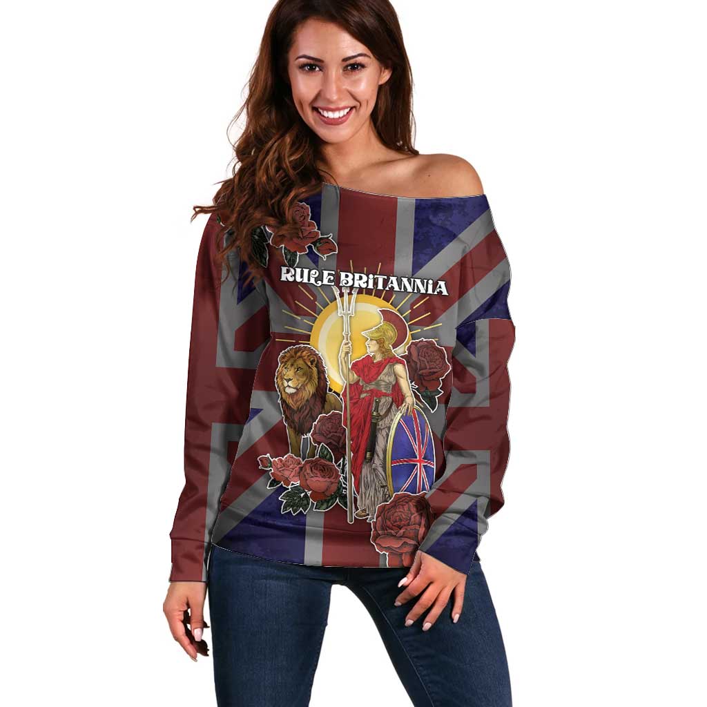 British Empire Off Shoulder Sweater Rule Britannia - Wonder Print Shop
