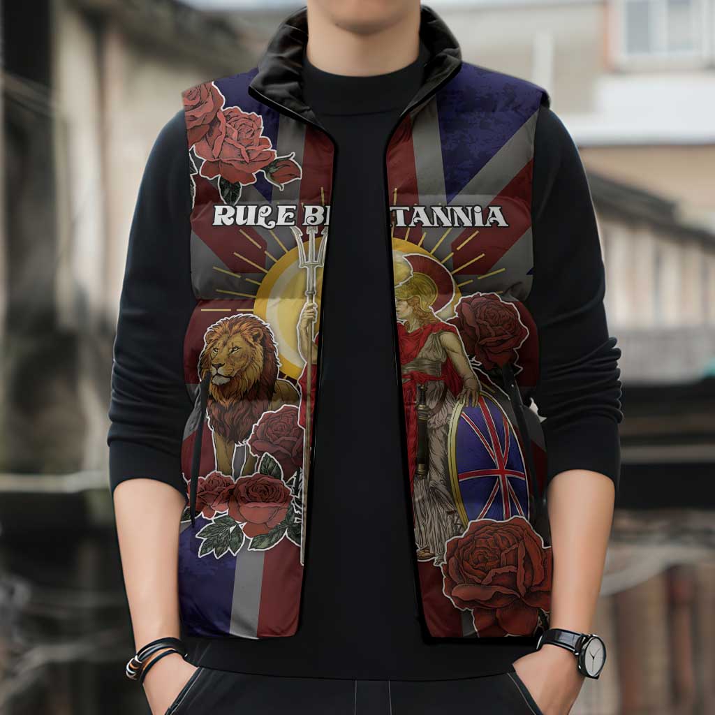 British Empire Sleeveless Puffer Jacket Rule Britannia - Wonder Print Shop