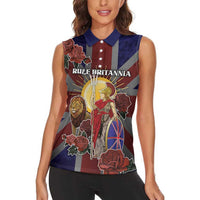 British Empire Women Sleeveless Polo Shirt Rule Britannia - Wonder Print Shop