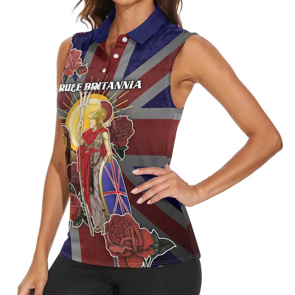 British Empire Women Sleeveless Polo Shirt Rule Britannia - Wonder Print Shop