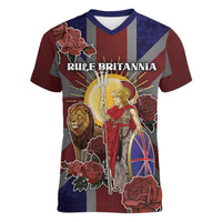 British Empire Women V-Neck T-Shirt Rule Britannia - Wonder Print Shop