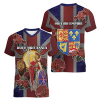 British Empire Women V-Neck T-Shirt Rule Britannia - Wonder Print Shop