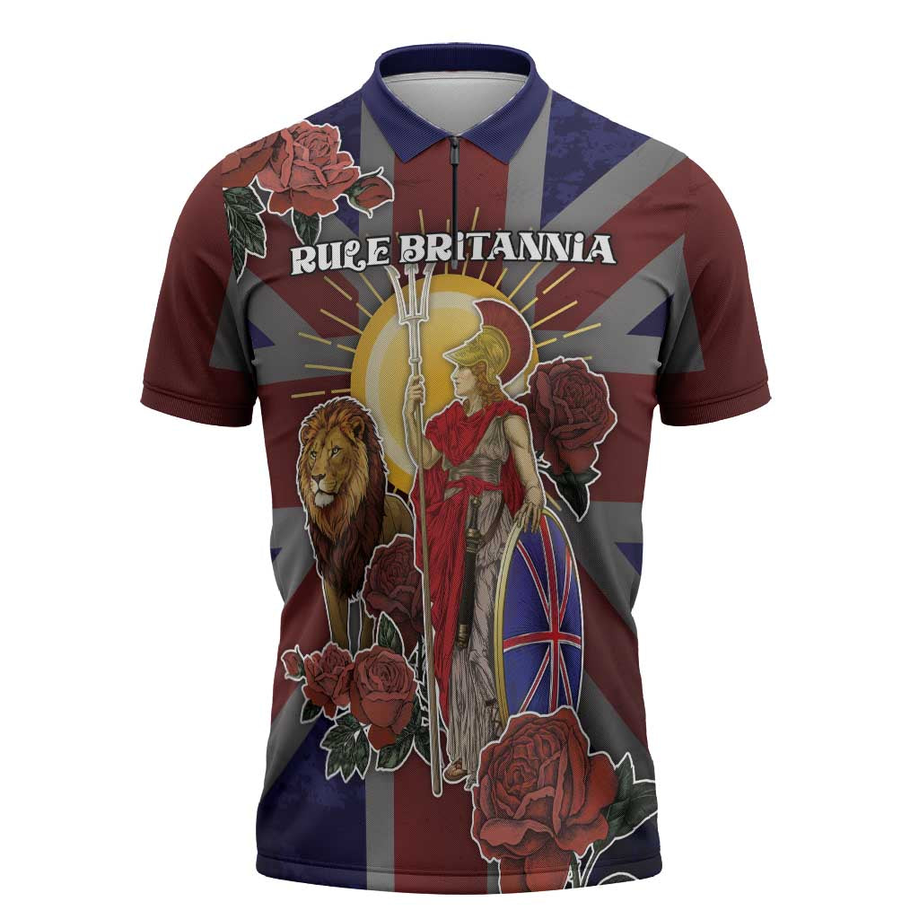British Empire Zipper Polo Shirt Rule Britannia - Wonder Print Shop