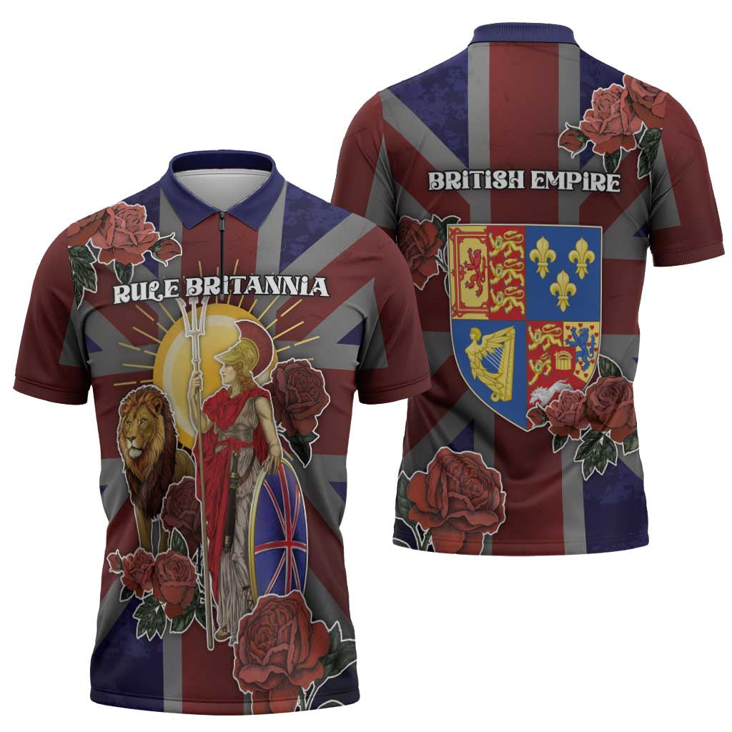 British Empire Zipper Polo Shirt Rule Britannia - Wonder Print Shop