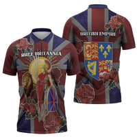 British Empire Zipper Polo Shirt Rule Britannia - Wonder Print Shop