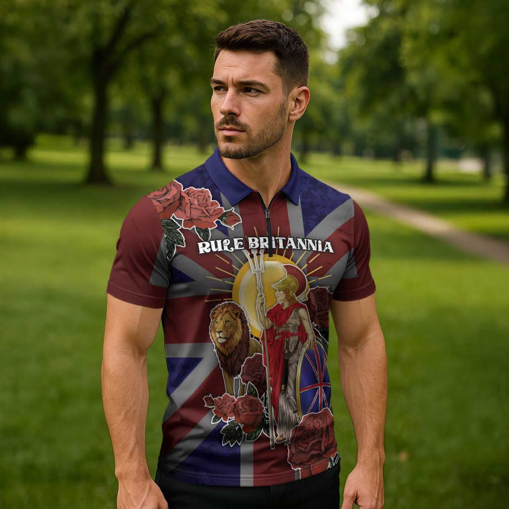 British Empire Zipper Polo Shirt Rule Britannia - Wonder Print Shop