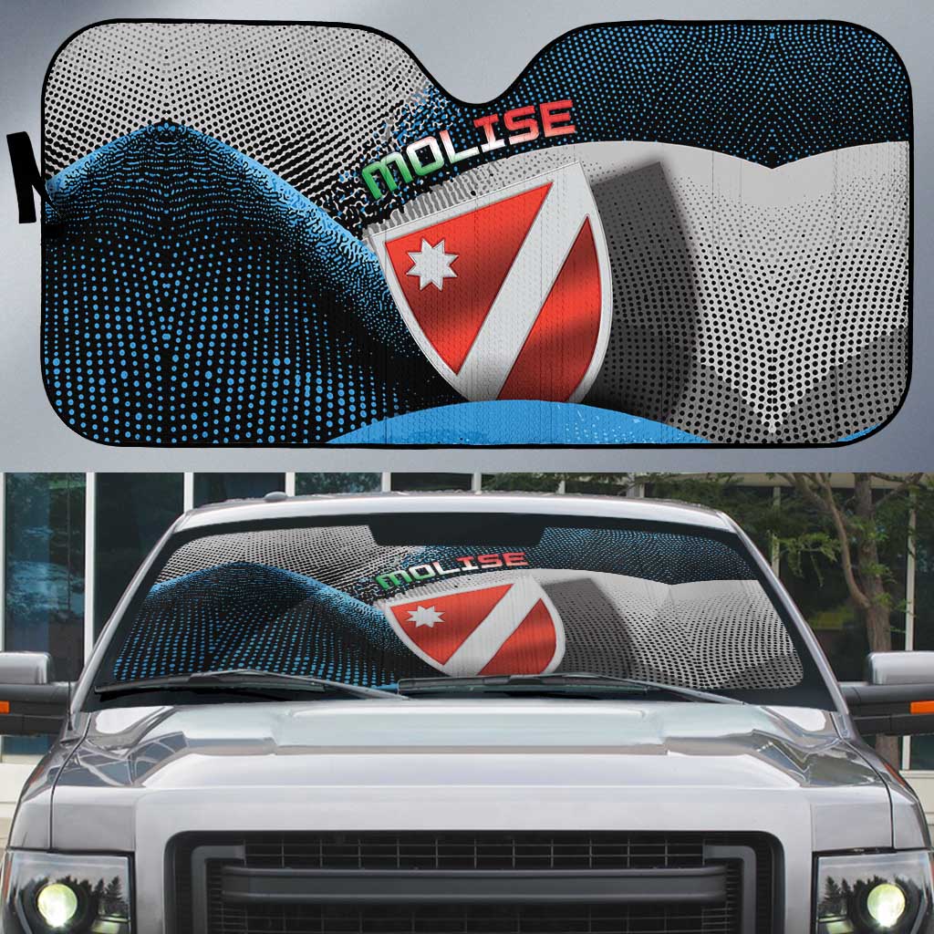 Italy Molise Auto Sun Shade Coat Of Arms With Dynamic Dot Patterns