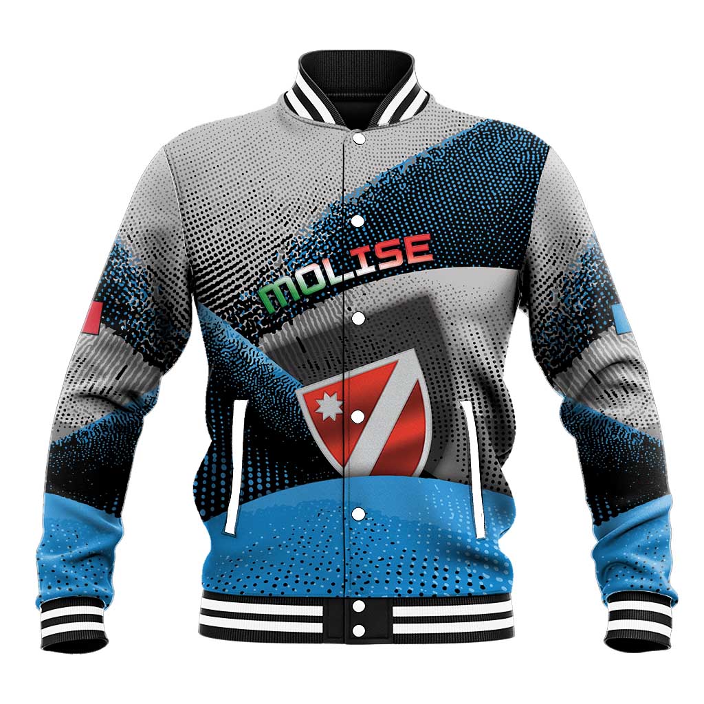 Personalized Italy Molise Baseball Jacket Coat Of Arms With Dynamic Dot Patterns