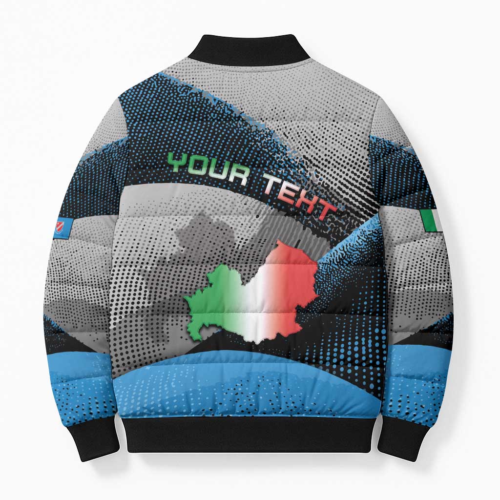 Personalized Italy Molise Bomber Puffer Jacket Coat Of Arms With Dynamic Dot Patterns