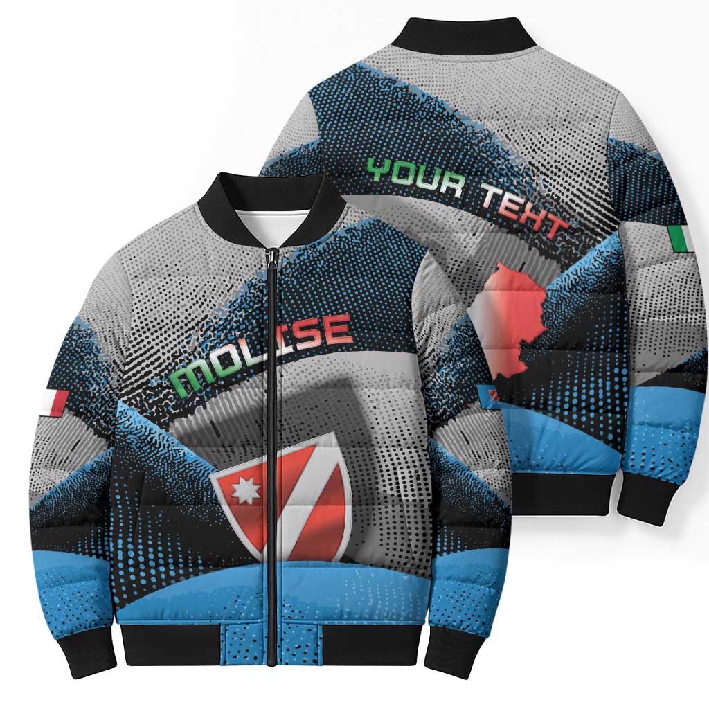 Personalized Italy Molise Bomber Puffer Jacket Coat Of Arms With Dynamic Dot Patterns