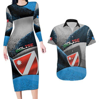 Personalized Italy Molise Couples Matching Long Sleeve Bodycon Dress and Hawaiian Shirt Coat Of Arms With Dynamic Dot Patterns