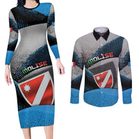 Personalized Italy Molise Couples Matching Long Sleeve Bodycon Dress and Long Sleeve Button Shirt Coat Of Arms With Dynamic Dot Patterns