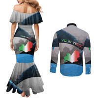 Personalized Italy Molise Couples Matching Mermaid Dress and Long Sleeve Button Shirt Coat Of Arms With Dynamic Dot Patterns