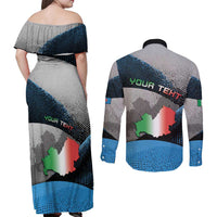Personalized Italy Molise Couples Matching Off Shoulder Maxi Dress and Long Sleeve Button Shirt Coat Of Arms With Dynamic Dot Patterns
