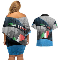 Personalized Italy Molise Couples Matching Off Shoulder Short Dress and Hawaiian Shirt Coat Of Arms With Dynamic Dot Patterns