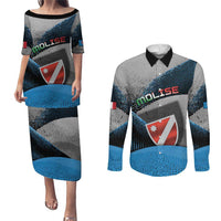 Personalized Italy Molise Couples Matching Puletasi and Long Sleeve Button Shirt Coat Of Arms With Dynamic Dot Patterns