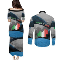 Personalized Italy Molise Couples Matching Puletasi and Long Sleeve Button Shirt Coat Of Arms With Dynamic Dot Patterns
