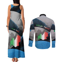 Personalized Italy Molise Couples Matching Tank Maxi Dress and Long Sleeve Button Shirt Coat Of Arms With Dynamic Dot Patterns