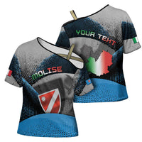 Personalized Italy Molise Cross Shoulder Shirt Coat Of Arms With Dynamic Dot Patterns