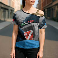 Personalized Italy Molise Cross Shoulder Shirt Coat Of Arms With Dynamic Dot Patterns