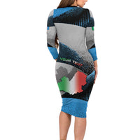 Personalized Italy Molise Family Matching Long Sleeve Bodycon Dress and Hawaiian Shirt Coat Of Arms With Dynamic Dot Patterns