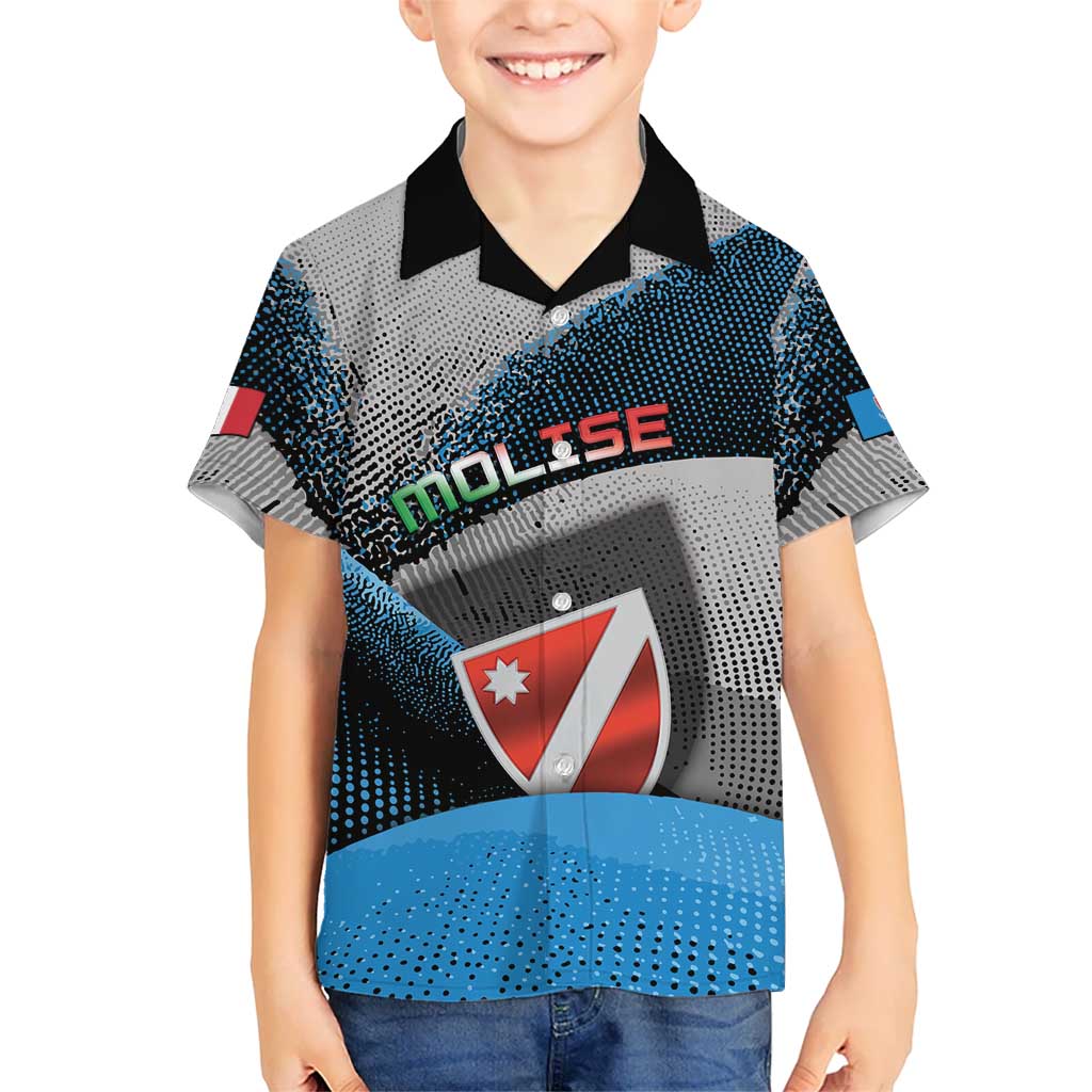 Personalized Italy Molise Family Matching Mermaid Dress and Hawaiian Shirt Coat Of Arms With Dynamic Dot Patterns