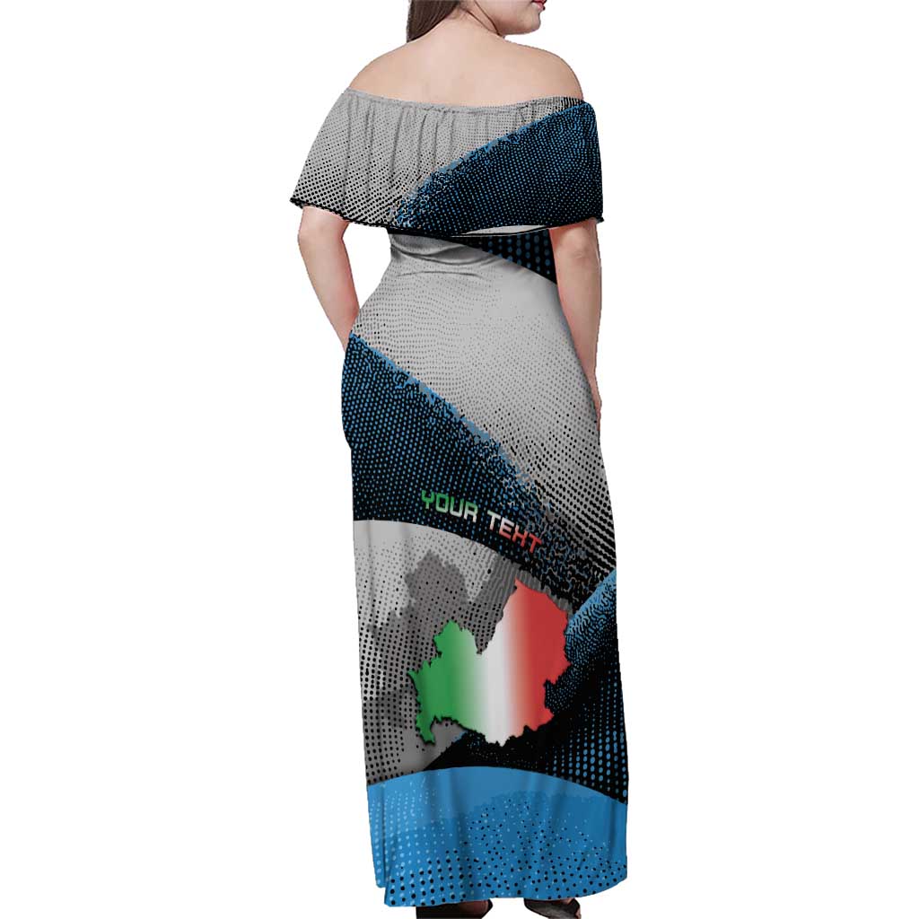 Personalized Italy Molise Family Matching Off Shoulder Maxi Dress and Hawaiian Shirt Coat Of Arms With Dynamic Dot Patterns